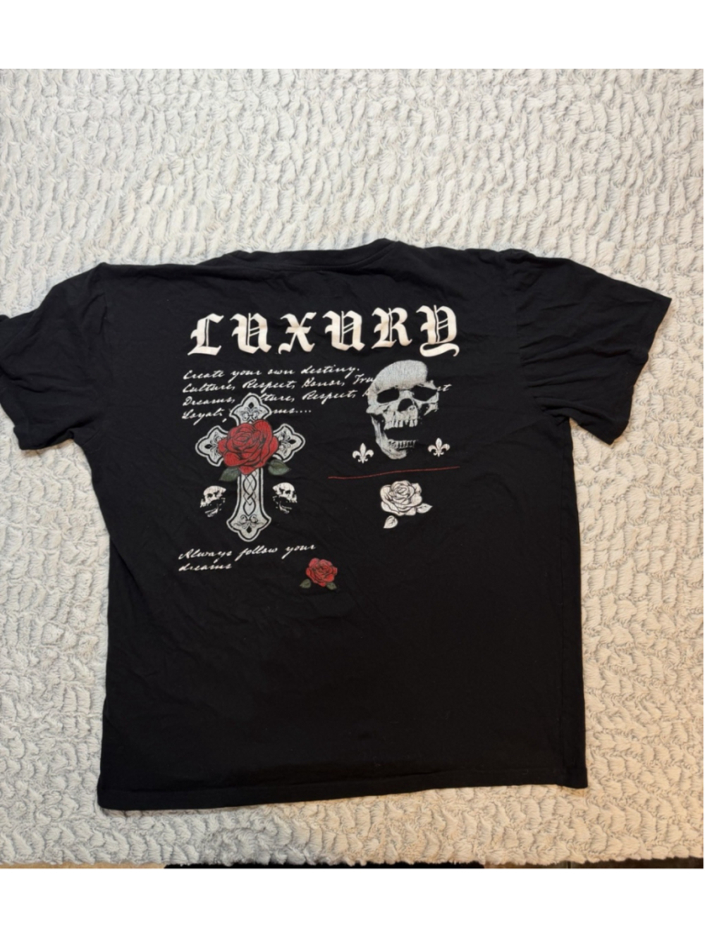 Taco Tuesday Men's Black Skull Graphic Print Crew Neck Short Sleeve T-Shirt XL - Picture 4 of 8